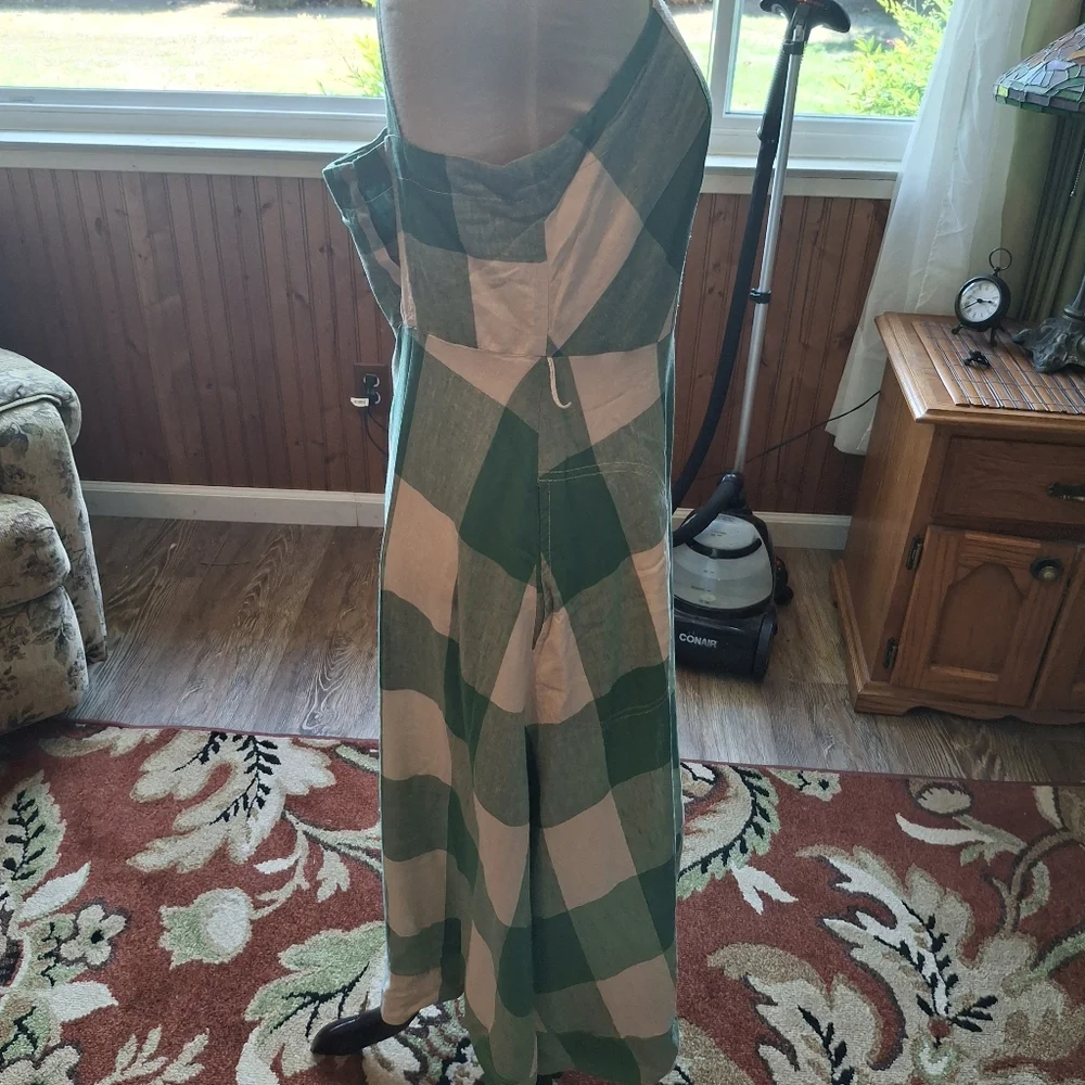 Maeve Anthropology Green and White Checkered Dress Size 10 - Picture 10 of 13